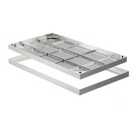 SXEVZOO Tapa Y Marco De Alcantarilla De Acero Inoxidable, Cubierta Rectangular Para Fosa Séptica Con Base, Tapa De Inspección Metálica Invisible, Para Sótanos, Jardines(55 * 90cm)