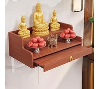 SXHEYUY Mesa de Altar Montada en la Pared, Mesa de Altar de Escritorio con Cajón Extraíble, Soporte de Oración Zen Que Ahorra Espacio para el Hogar,A,50CM