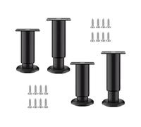 SXHJDY 4 Piezas Patas para Muebles 18-30cm, Patas Regulables para Muebles Altura Regulables Patas Metalicas para Muebles para Armario Cama Sofas Mesa(Black,8-12cm)
