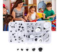 Sxhlseller 100 Piezas para Coser en Ojos móviles, Ojos de plástico móviles, Ojos de Movimiento para niños de Varios tamaños, para Manualidades Hechas a Mano