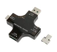 Sxhlseller 2 en 1 Tipo C USB Tester Pantalla a Color LCD Multímetro Digital, USB C Tester Display Voltaje Corriente Watt Meter Soporte USB+Tipo C+Micro USB 3.6-32V 0-5.1A