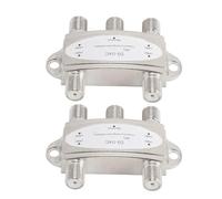 Sxhlseller 2 Paquete 4x1 DiSEqC Conmutador 950-2400MHz Combinador de | Divisor LNB 4 en 1 salida, accesorio receptor FTA, carcasa de aleación de zinc, aislamiento de 20 dB, compatible con DiSEqC