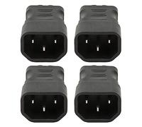 Sxhlseller 4 Adaptadores de Alimentación IEC320 C14 a IEC320 C7, Convertidor de Conector Negro Universal de Repuesto para Enchufe de Portátil PDU Case, Adaptador de Alimentación IEC320 C14