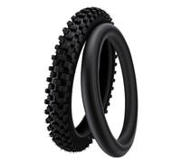 Sxhlseller 60/100-14 2.50-14 Neumático y Cámara para Moto de Cross | Kit de reparación de pinchazos incluido, neumático de motocicleta todoterreno, válvula de metal recta, ajuste de llanta de