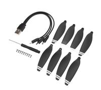 Sxhlseller 8 Hélices para Drones, Cuchillas de Hélice para Drones RC Silenciosas y Livianas de Plástico de 2,8 Pulgadas con Destornillador y Tornillos, para E88 E58 Otros Comunes