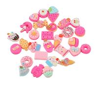 Sxhlseller Abalorio de Comida DIY, Material de Decoración de Postres Variados para Proyectos de Manualidades Artísticas DIY para Familiares, Amigos, Colegas, 30 Uds.
