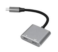 Sxhlseller Adaptador de Gafas USB C a AR, USB C Dual, 4K 60 Hz, PD 100 W | Carcasa de Aleación de Aluminio, Configuración de Juegos para Viajes, Carga Rápida, Funciona con XREAL Switch ROG Ally