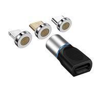 Sxhlseller Adaptador Magnético USB Tipo C, Carga y Transmisión en, Adaptador de Succión Magnético Fuerte, Chip Inteligente, Conveniente y Portátil (negro1)