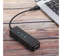 Sxhlseller Adaptador USB 3.0 a Ethernet con Concentrador USB de 3 Puertos, Convertidor LAN Gigabit RTL8153 RJ45, Adaptador de Red 10/100/1000Mbps para/Mac/, Plug and Play, sin Unidad