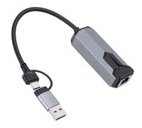 Sxhlseller Adaptador USB Tipo C a Ethernet 2.5G, Velocidad de Red Gigabit RJ45 de 2500 Mbps con Conexión Estable y Bajo Consumo de Energía, para Dispositivos USB C Portátiles 10 11 OS X