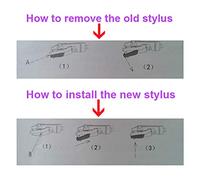 Sxhlseller Agujas para Tocadiscos Agujas de Repuesto Duraderas para Tocadiscos Mejoran el Sonido para los Amantes de la Música Crosley, GPO, TechPlay, Paquete de 4 (RED1)