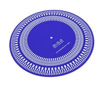 Sxhlseller Alfombrilla de Disco Estroboscópico para Tocadiscos, Disco de Calibración de Acrílico de 12 Pulgadas con Transportador de Alineación de Cartucho, Herramienta de Detección de (Blue)