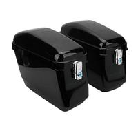 Sxhlseller Alforjas Duras para Motocicleta, Maleta Lateral con Cerradura, Resistente a la Intemperie, ABS, 45L, con Kit de Montaje y Llaves
