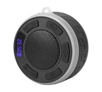 Sxhlseller Altavoz de Ducha Bluetooth con Ventosa y Reloj LED, Luces RGB Sonido Estéreo de 360° Bluetooth 5.1 Altavoz Portátil Impermeable para Baño y Exterior, Rojo (Black)