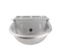 Sxhlseller Bebedero Automático de Acero Inoxidable para Ganado con Bola Flotante para Ganado, Caballo, Cabra, Perro, Capacidad de 2 litros, Fácil de Limpiar, Cuenco de Agua para Animales de Granja