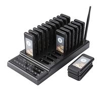 Sxhlseller Beepers para Restaurantes, 20 Canales, Buscapersonas para Restaurantes, Sistema de Llamadas para Camareros, Sistema de Cola de Búsqueda Inalámbrica, Posavasos Recargable(EU)