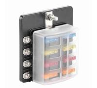 Sxhlseller Bloque de Fusibles de 8 Vías Terminal de Tornillo Caja de | Alerta de fusible quemado iluminada, base de PBT retardante de llama, cubierta blindada contra la humedad, cableado para