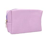 Sxhlseller Bolso Cosmético Compacto con Letras Bordadas | Cuero PU impermeable, Elegante y funcional, Interior espacioso, Uso versátil, Ideal para viajes o rutina diaria