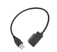 Sxhlseller Cable Adaptador de Disco Duro, Multifuncional Ligero SATA a USB2.0 Cable Adaptador de Unidad óptica Plug Play con Cabezal Acodado Adecuado para Computadora Portátil