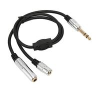 Sxhlseller Cable de Sonido Dividido en 2, Cable Divisor Estéreo TRS de 1,4 Pulgadas, de Sonido Macho a 2 Hembra, Se Divide en Dos, con Conector de Aleación de Aluminio Chapado en Oro para Micrófono