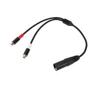 Sxhlseller Cable Divisor XLR Y 1 Macho a 2 Hembra, Adaptador de Audio Blindado 20AWG 4N OFC Chapado en Oro de 24K, Divisor en Y de Doble Canal para Mezclador Amplificador Micrófono 30cm
