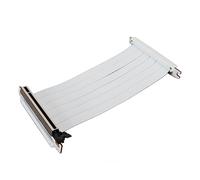Sxhlseller Cable Elevador PCIE 3.0 X16, Conector Inverso Dual Flexible de Alta Velocidad de 180 Grados Cable de Extensión de Tarjeta Gráfica GPU para Montaje Vertical de Tarjeta Gráfica (Blanco)
