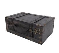 Sxhlseller Caja de Almacenamiento Retro con Cofre de Madera Vintage |Baúl Decorativo Pequeño Gris para Decoración del Hogar, Accesorios de Fotografía, Maleta Portátil de Estilo Antiguo, 11,8x7,7x4,7