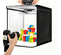 Sxhlseller Caja de Luz para Fotografía, Caja de Luz para Fotografía Portátil de 15,7x15,7 Pulgadas con CRI>95 72 Cuentas de, Ajuste de Brillo de 10 Niveles, Configuración Instantánea y