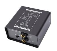 Sxhlseller Caja Eliminadora de Zumbidos de Doble Canal con Elevación de Tierra, Filtro de Ruido Estéreo de Aleación de Aluminio, Salida de Entrada TRS XLR de 1/4 de Pulgada, Ganancia
