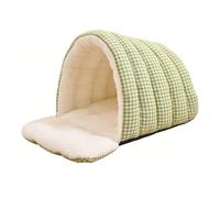 Sxhlseller Cama Cueva de Sueño Profundo para Mascotas Pequeñas |Casa de Invierno Suave y Cerrada con Cojín Extraíble para Gatos y Perros Que Anidan en 360° (Verde Claro)