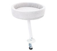 Sxhlseller Cama de Escritorio para Gatos con Abrazadera Ajustable, Nido Flotante de Felpa Suave para el Hogar, Oficina, Mesa, Marco de Hierro Estable, Percha para Gatitos que Mide 38x38x10cm de Tamaño