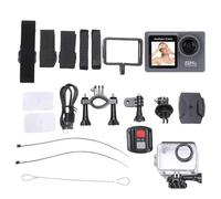 Sxhlseller Cámara de Acción 5K 30FPS, 24 MP Cámara Submarina a Prueba de Agua 30m Pantallas de Doble Control Remoto WiFi, Anti Shake y 170 Grados de Cámaras de Casco Deportivo de Gran