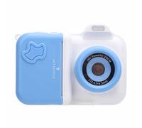 Sxhlseller Cámara de Impresión Instantánea de Lente Doble, Flash de Cámara de Impresión Instantánea Fácil de Operar para Viajar (Azul y Blanco)