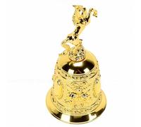 Sxhlseller Campana de Mano, Campana de Llamada de Metal de Estilo Europeo con Forma de Caballo y Textura en Relieve en Acabado Chapado en Oro para Decoración de Sala de Estar, Estudio y Restaurante
