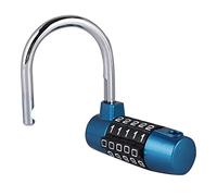 Sxhlseller Candado de Combinación de 5 Dígitos para Maleta y Puerta, Cerradura de Seguridad en Forma de U de Aleación de Zinc con Código Reiniciable, Diseño de Metal Plateado para un Acceso (BLUE)