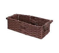 Sxhlseller Cesta de Almacenamiento de Cuerda de Papel para Tanque de Inodoro |Papelera Tejida Hecha a Mano con Asas de Madera, Organizador de Estante de Baño Rústico, Negro (BROWN)