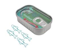 Sxhlseller Clips de Papel de Pescado, 30 Clips de Metal de Forma Linda con Bordes Redondeados para Organización de la Escuela y la Oficina, Azul y Verde