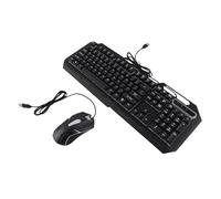 Sxhlseller Combinación de Teclado y Ratón para Juegos con Cable, 104 Teclas con Iluminación RGB y Ratón de 1200 dpi, Juego USB Ergonómico de Aleación de Aluminio para PC de Escritorio Portátil