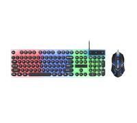 Sxhlseller Combo de Teclado y Mouse para Juegos con Cable, Retroiluminación LED, Teclas Steam Punk, 104 Teclas, Anti Fantasma de 6, con Mouse de 1000 PPP, para Computadora Portátil (Black)