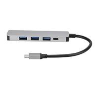 Sxhlseller Concentrador USB3.0 de 4 Puertos, Expansor Convertidor Multifuncional de Estación de Acoplamiento Tipo C Cinco en Uno, Fuente de Alimentación PD USB3.0 Compatible con Windows/OS X/Linux