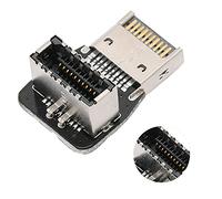 Sxhlseller Conector Interno del Panel Frontal de 2 Piezas, Adaptador de ángulo de 90 Grados Tipo E para Placa Base de PC, Tarjeta Adaptadora de Encabezado USB 3.2 Gen de 10G, Encabezado Frontal Tipo