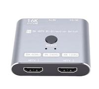 Sxhlseller Conmutador HDMI 2.1 16K 60Hz, 8K 120Hz, 4K 240Hz, Divisor de Salida Bidireccional 2 en 1, Concentrador de Aleación de Aluminio de 48Gbps para PC para Juegos, TV |HDR10+, VRR,