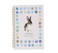 Sxhlseller Cuaderno de Acuarela para Principiantes con Juego de Pintura de 12 Colores, Pincel y Páginas Encuadernadas en Espiral (animales)