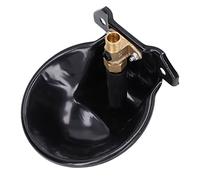 Sxhlseller Cuenco Automático de Agua para Ovejas con Válvula de Cobre e Interruptor Táctil, Fuente de Agua de Acero Inoxidable para Cabras y Ganado de Granja, Tamaño de Cuenco Negro de 7,1 Pulgadas