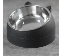 Sxhlseller Cuenco Elevado para Mascotas de Acero Inoxidable |Cuenco Desmontable 2 en 1 para Perros y Gatos, de Agua con Inclinación de 15° para Mascotas (Gato Gato)