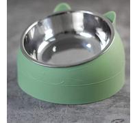 Sxhlseller Cuenco Elevado para Mascotas de Acero Inoxidable |Cuenco Desmontable 2 en 1 para Perros y Gatos, de Agua con Inclinación de 15° para Mascotas (Gato Gato)