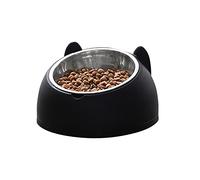 Sxhlseller Cuenco Elevado para Mascotas de Acero Inoxidable |Cuenco Desmontable 2 en 1 para Perros y Gatos, de Agua con Inclinación de 15° para Mascotas (Perras)