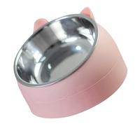 Sxhlseller Cuenco Elevado para Mascotas de Acero Inoxidable |Cuenco Desmontable 2 en 1 para Perros y Gatos, de Agua con Inclinación de 15° para Mascotas (Gato Gato)