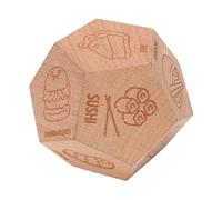 Sxhlseller Dados de Decisión de Alimentos de Madera de Haya |Dados de Elección de Cena de 12 Caras para Diversión Familiar, Tomador de Decisiones de Comidas Portátil para Reuniones de Amigos y Viajes