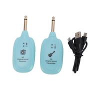 Sxhlseller de Guitarra Inalámbrico 2.4G, Juego de Transmisor y Receptor Recargable, Latencia Cero Plug and Play para Guitarra Eléctrica, Versión Floral Negra (Versión floral azul)